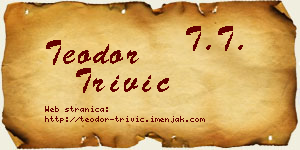 Teodor Trivić vizit kartica